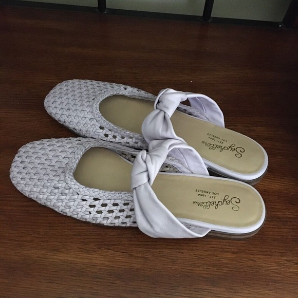 Seychelles Women's Art Deco Woven Leather Mule Flats 8.5 M Lavender Purple NWOB - Picture 7 of 10